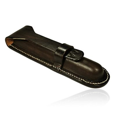 Erudito-Leather-Fountain-Pen-Case-Dark-Brown-Side
